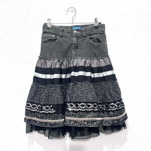 The Children's Place Black and Gray Bubble Mini Skirt 8